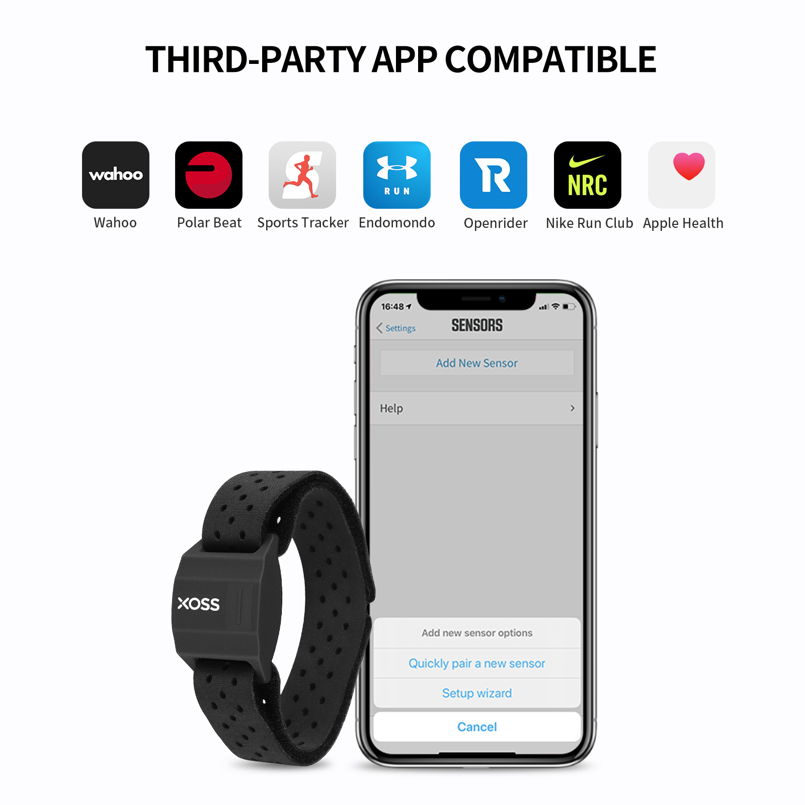 Xoss armbånd pulsmåler håndstropp sensor bluetooth maur+ trådløs helse Fitness smart sykkelsensor til garmin
