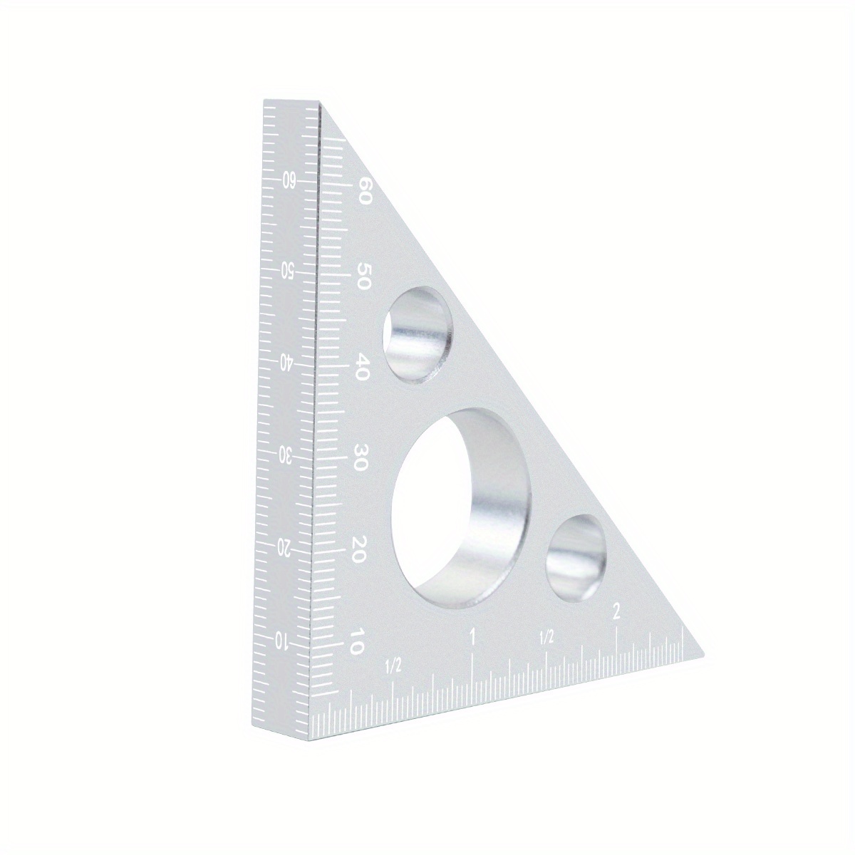 Aluminum Esquadro Ruler, 45/90 Degree Frosted Right Angle Gauge, Triangle Ruler with Both Imperial and Metric Scales: GOLD