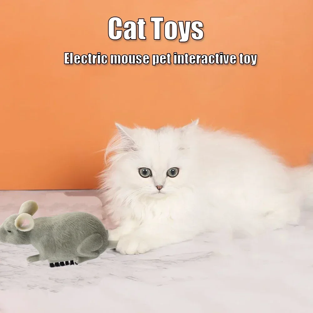 Souris électrique en peluche pour chat, Robot d'évasion automatique, Vibration rampant, fonctionne à piles, jeu d'interaction pour animaux de compagnie