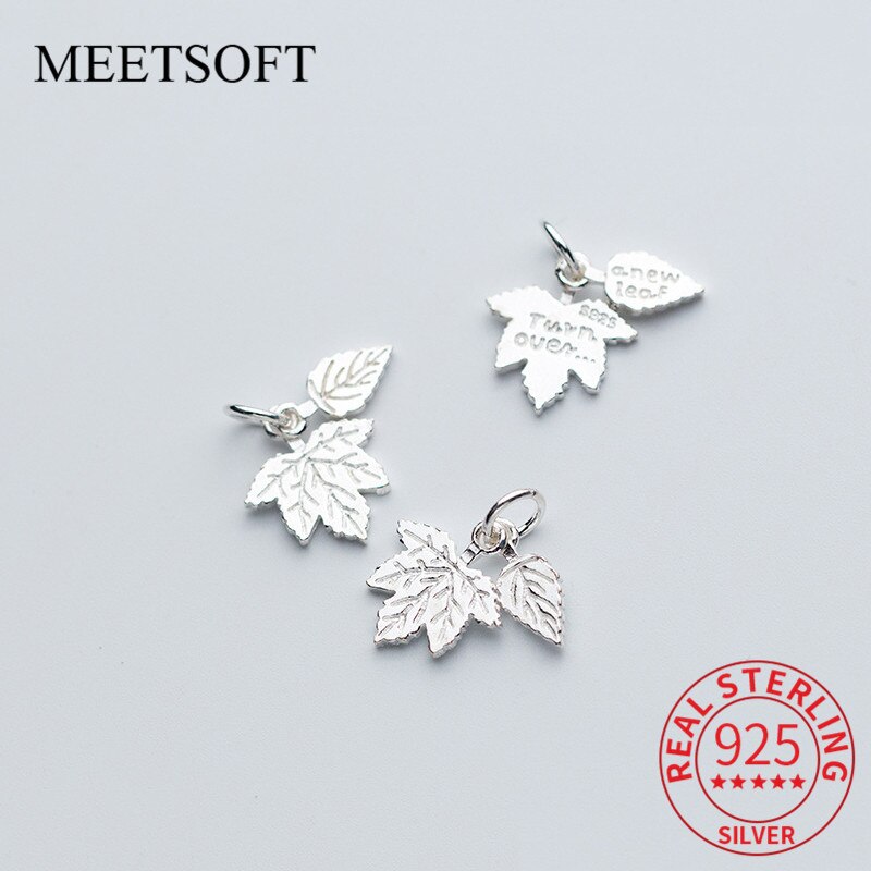 Meetsoft 925 Sterling silber retro blatt modellier-Reize ahornblatt anhänger herstellung von handgefertigtem schmuckzubehör
