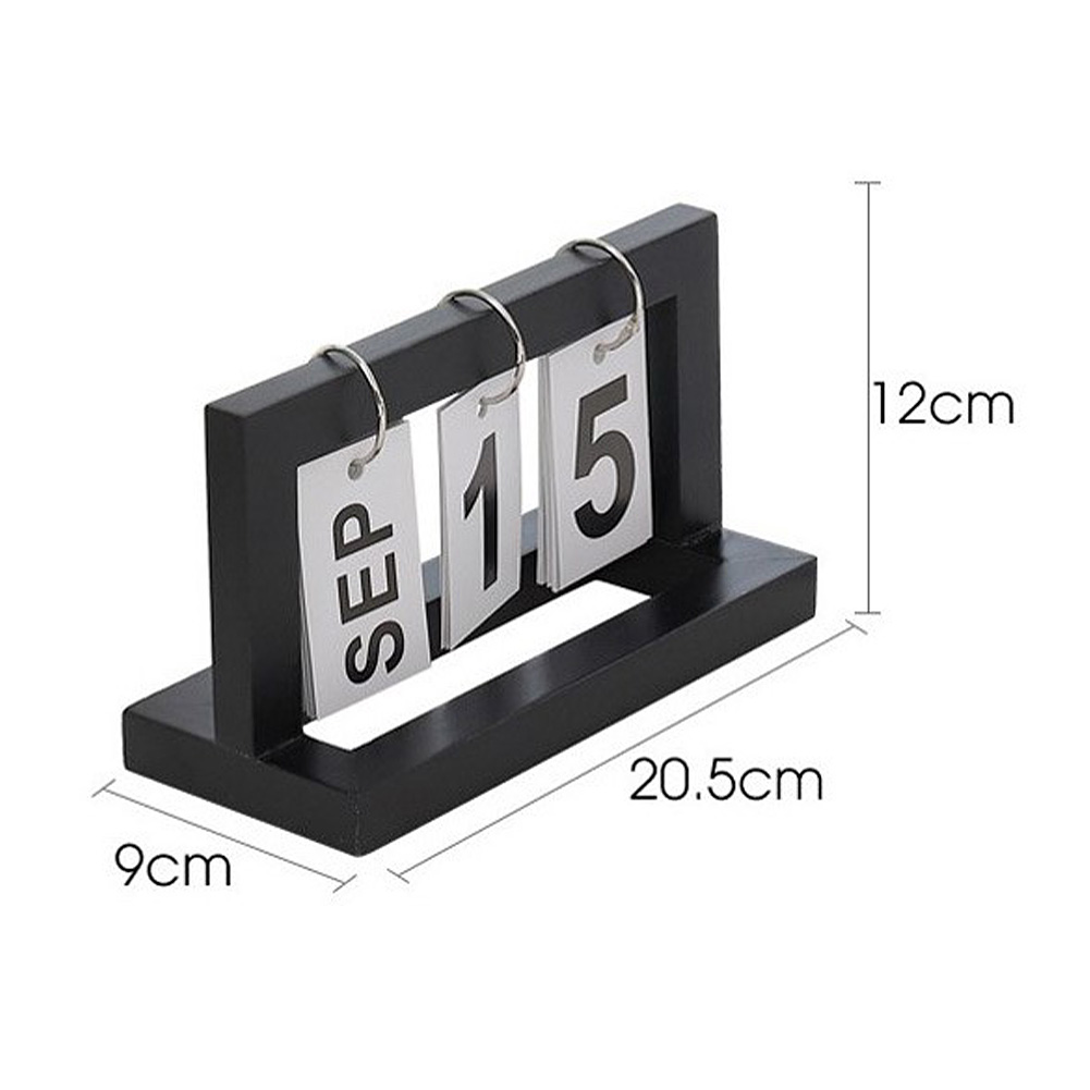 Oficina de madera Vintage hogar calendario café escritorio decorativo rústico adornos DIY Flip diario planificador calendario