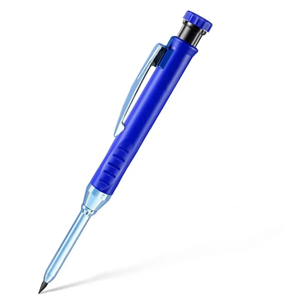Solid Carpenter Mechanical Pencil For Woodworking Long Head Detachable Dual use Pen Pencil With Sharpener Stationery Supplies: Navy Blue