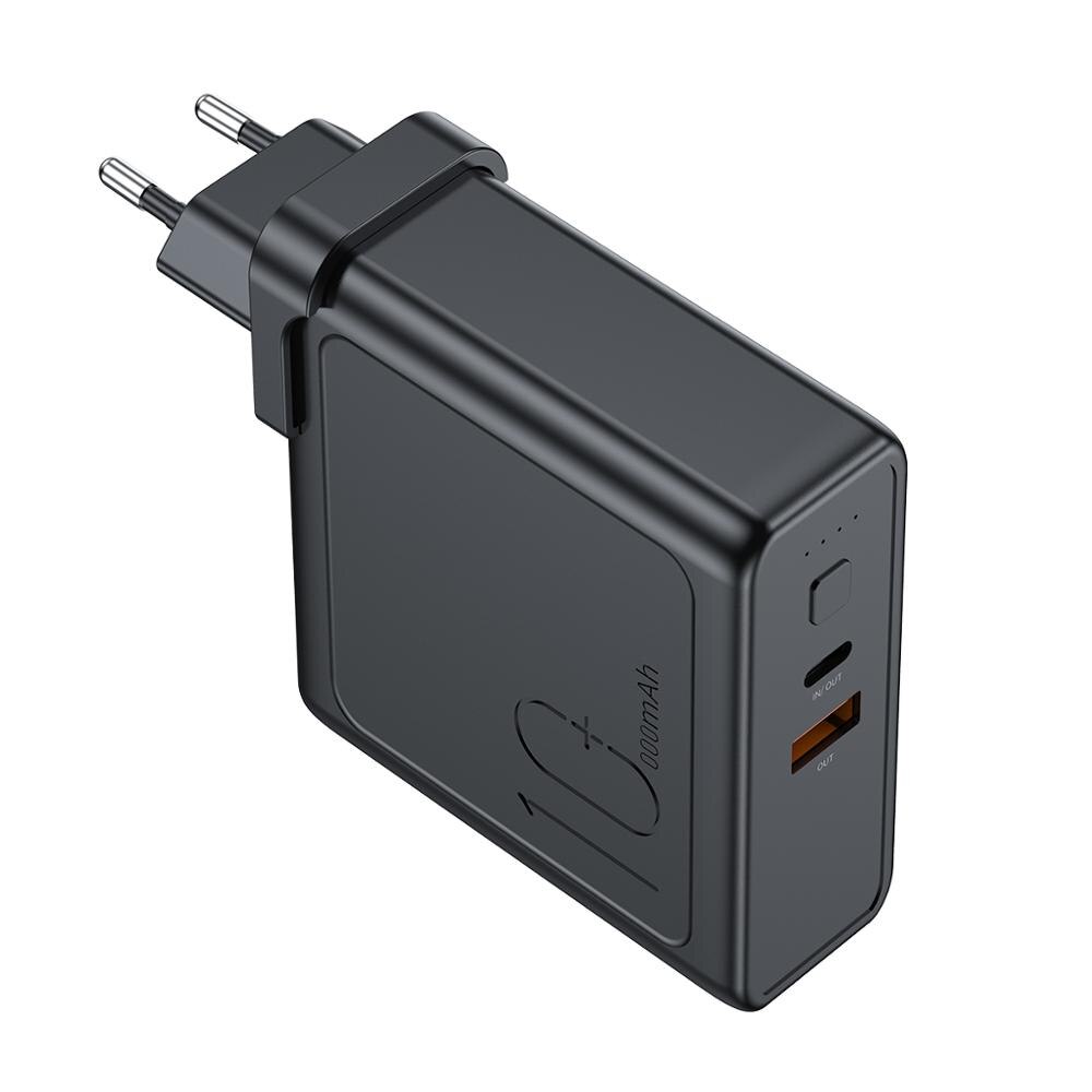 ROCK 18W PD Fast Power Bank 10000mah EU Foldable 2 in 1 PD 3.0 QC 3.0 USB Type C Charger Charging Powerbank External Battery: Default Title