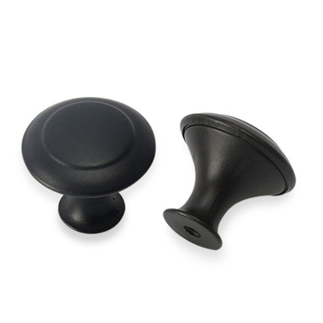 20pcs Stainless Steel Round Cupboard Knobs With Screw For Kitchen Furniture Kitchen Cupboard Pull Handles Furniture Hardware: Black