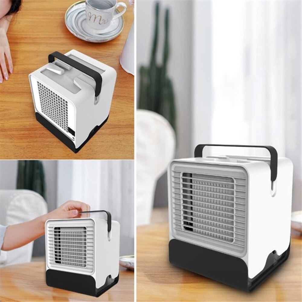 USB Mini Portable Air Conditioner Conditioning Humidifier Purifier Light Desktop Air Cooling Fan Air Cooler Fan for Office Home