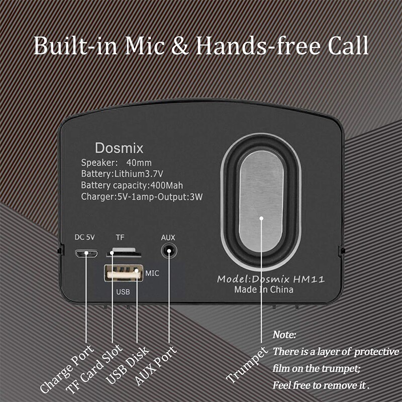 Dosmix Draadloze Stereo Retro Luidsprekers Draagbare Bluetooth Vintage Luidsprekers met Handsfree Bellen Aansluitbaar SD Card Slot AUX