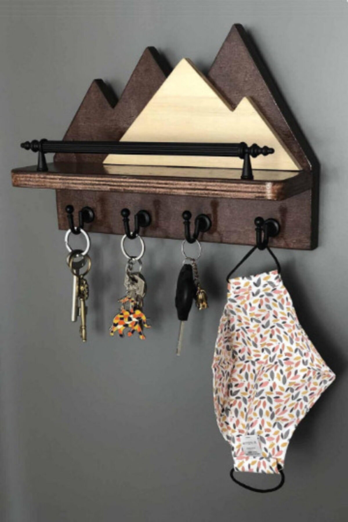 Wooden Door Key Holder Rack Wall Rack Tumbled trend product