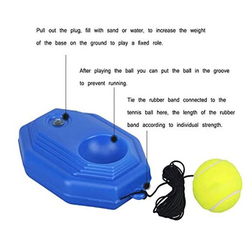 Herramienta de entrenamiento de tenis de alta resistencia con cuerda elástica, práctica de pelota, rebote automático, dispositivo de entrenamiento