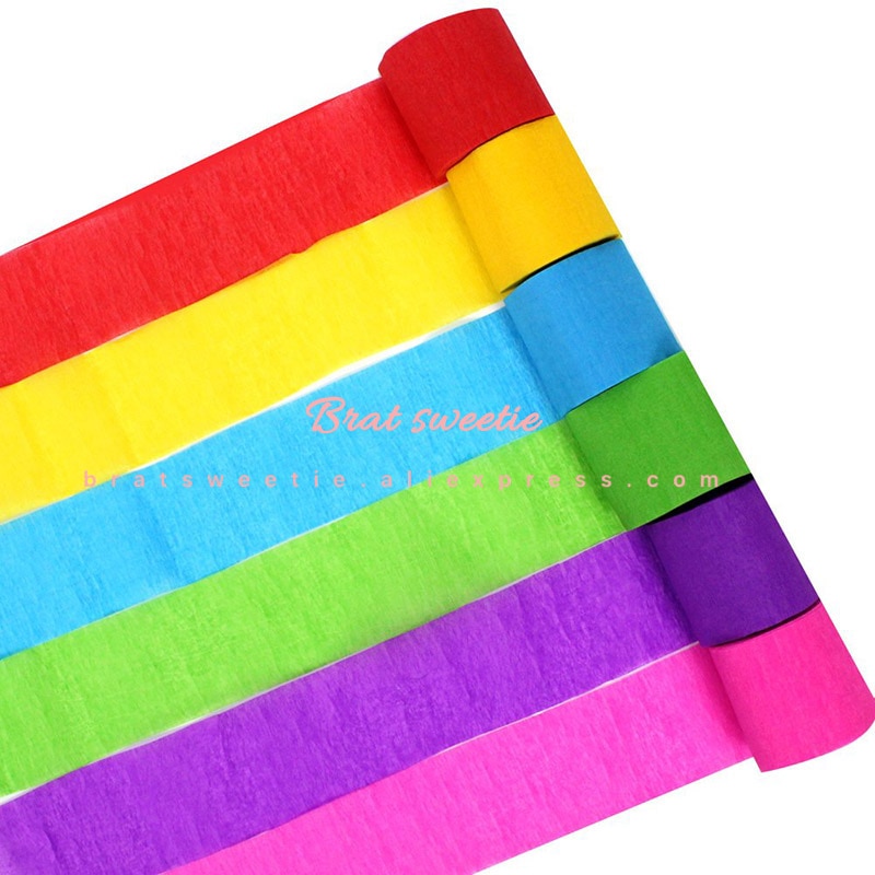 4.5Cm * 25Cm Crêpepapier Streamers Decoratieve Crinkled Diy Ambachtelijke Bloem Maken Wikkelen Verjaardag Bruiloft Achtergrond Decoation