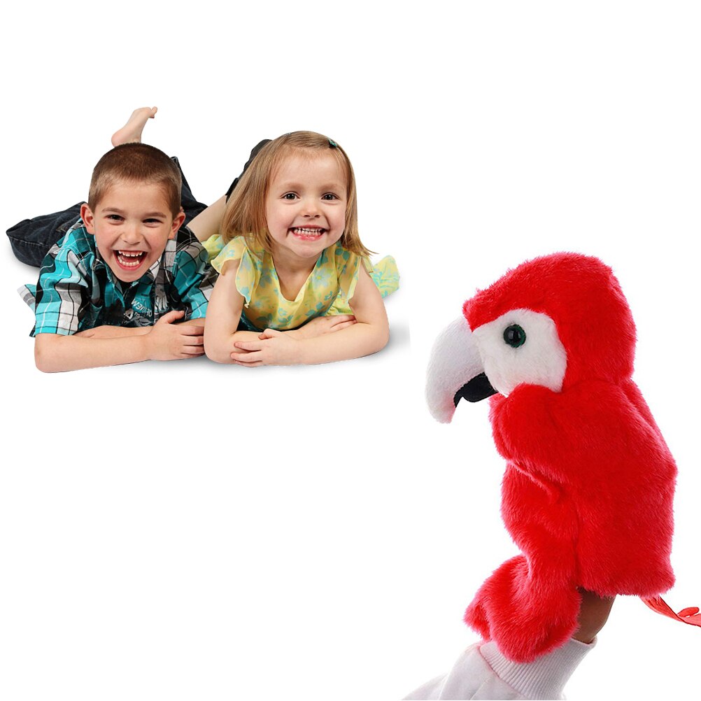 kimplante om Forstad Sød tegneserie papegøje hånddukke sød fugl dyr legetøj historiefortælling  rekvisit børn børnehave undervisningsværktøj børn legetøj #10 – Grandado