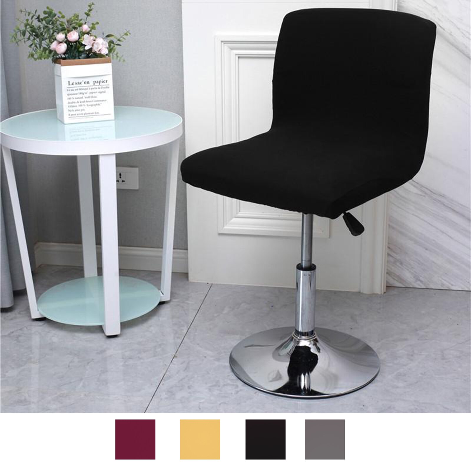 1x Bar Stool Chair Cover Low Back Resturant Hotel Dining Chair Slipcovers Chair Seat Protector