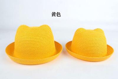 Stro Hoeden Kids Karakter Oor Decoratie Zomer Cap Baby Zonnehoed Voor Meisje Jongens Emmer Cap Voor Kinderen Hoed Strand panama Caps: 2