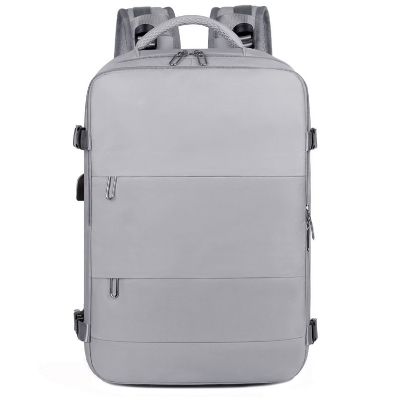 Travel bag, independent shoe compartment, large capacity luggage bag, solid color backpack, business commuting computer bag: GRAY