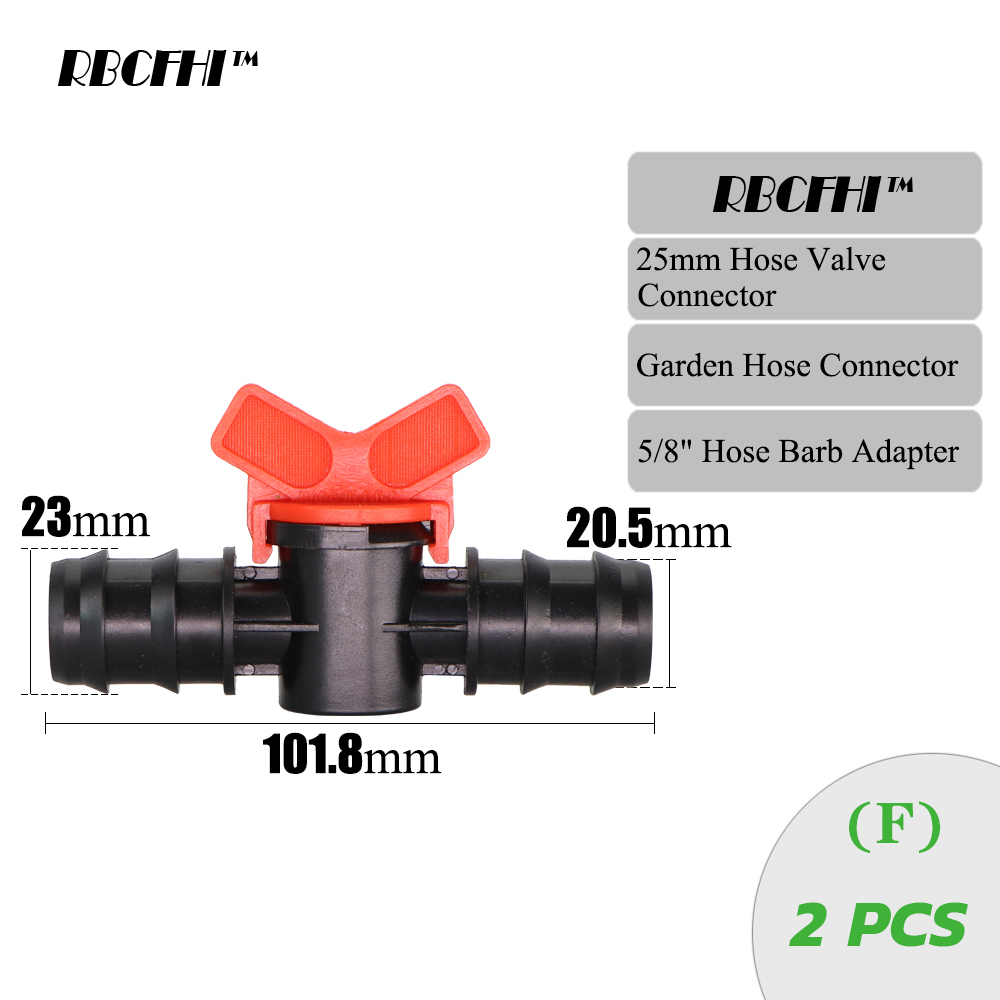 Rbcfhi puutarhahana 1/4 " 3/8 " 1/2 " 3/4 " 5/8 " kasteluvesiventtiili miniventtiili 2- tie letku vesisulkuliittimet piippusovitin: F  x2 kpl