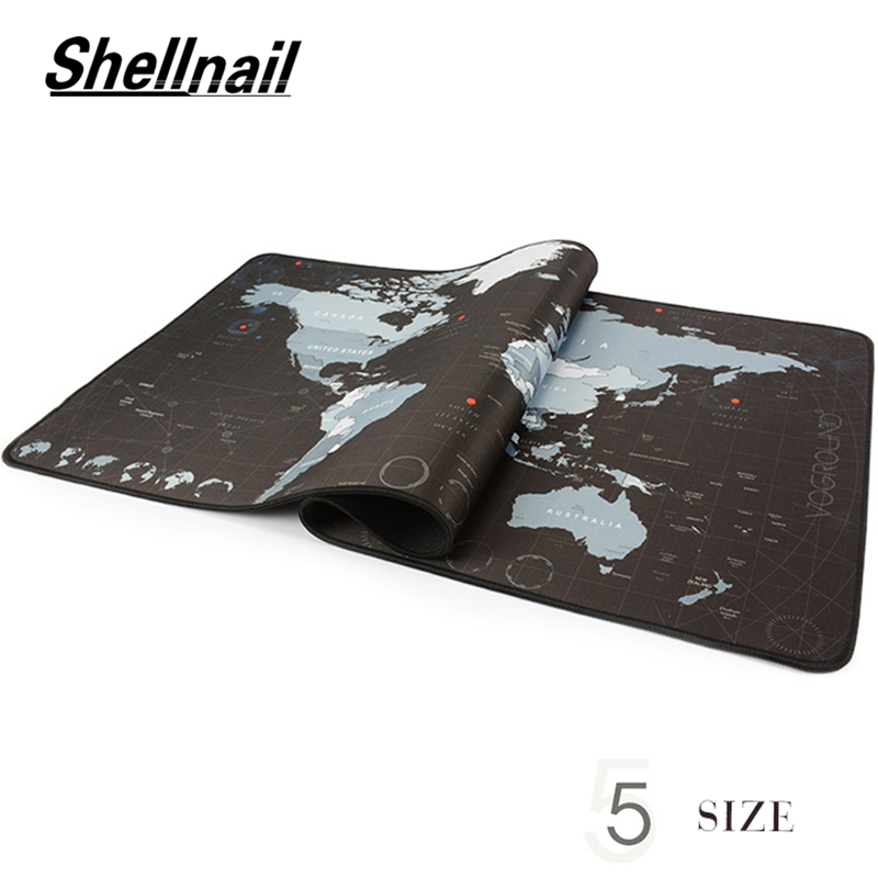 Shellnail suporte para mouse de games rgb, grande esteira de mouse para computador mousepad com mapa do mundo, borracha natural, teclado de mesa jogo jogo tabuleiro