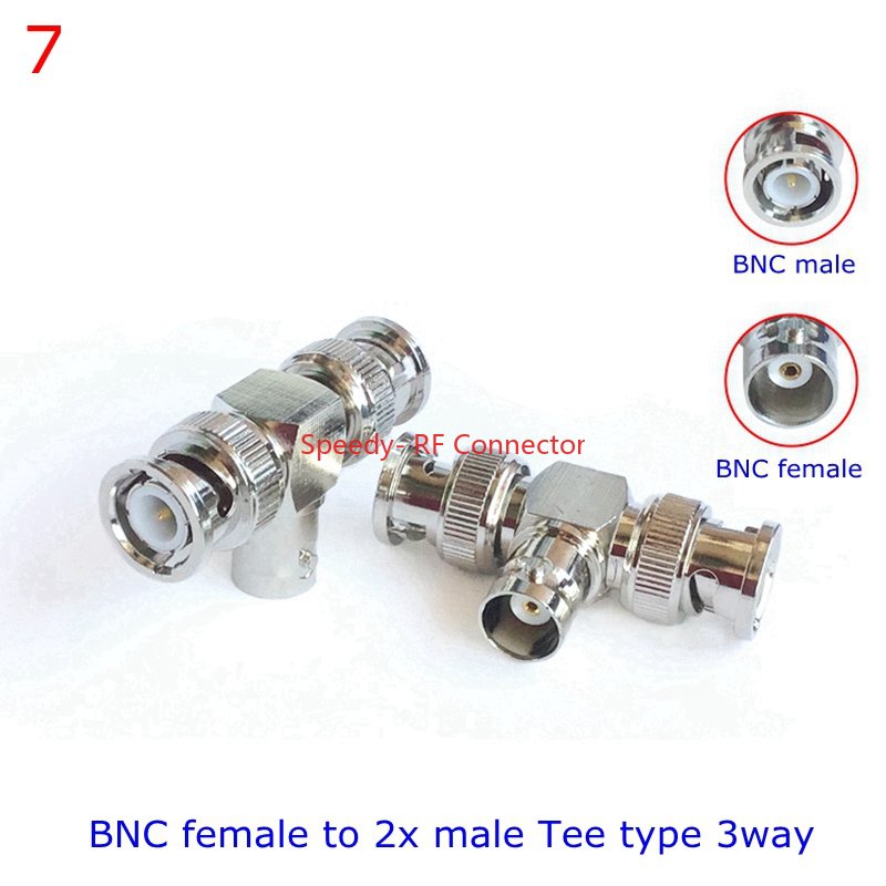 Conector divisor Q9 tipo T de 3 vías y 4 vías, conector BNC a BNC macho hembra, adaptador Coaxial RF, cobre y latón, rápida, 1 piezas: Oro