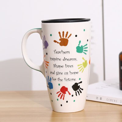Fall Cute Cartoon Ceramic Coffee Milk Mug Mugs Breakfast Cereal Juice Red Tea Cup Student Friend Office Straw Cups: E