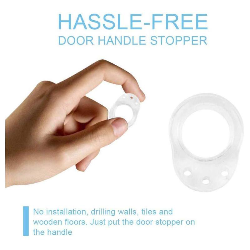 ransparent Doorstop Silicone Door Handle Buffer Wall Protector Bumpers