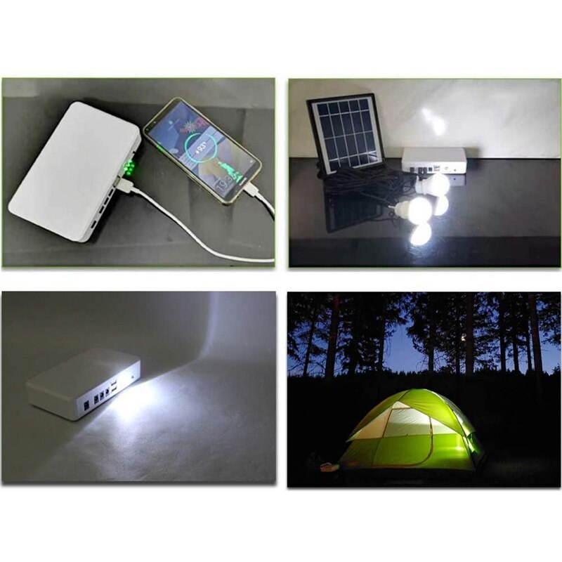 Portable Power Solar Generator with Solar Panel Generator Kit with Camping Light Emergency Power Supply with Battery USB