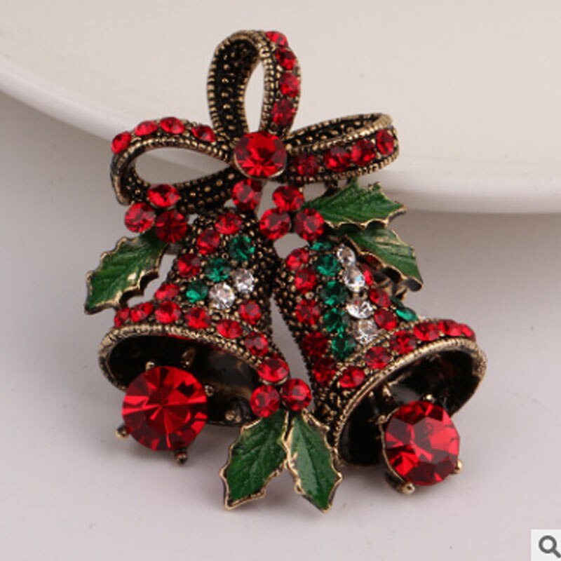 Julebroche år vintage nål rhinsten krystal corsage banket nåle dekorationer badge udsøgte brocher: -en