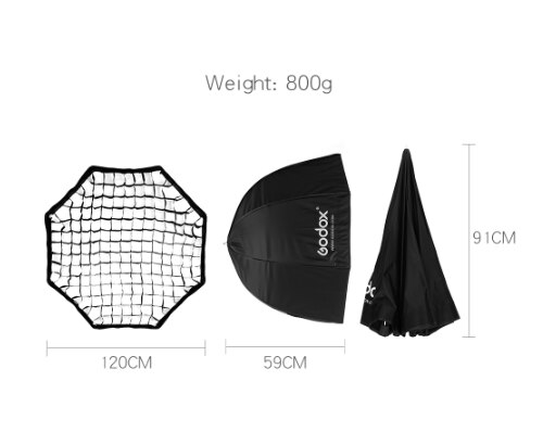 Godox Portatile 120 centimetri 47 "A Nido D'scimmia Griglia Ottagono Softbox Ombrello Foto Softbox Riflettore per veloce Speedlight