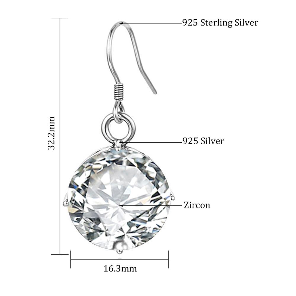Szjinao Echt 925 Sterling Silber Neo-gotisch Handgemachte Gravieren Edlen Schmuck Runde groß Diamant Ohrringe Für Frauen Schmuckstück neue