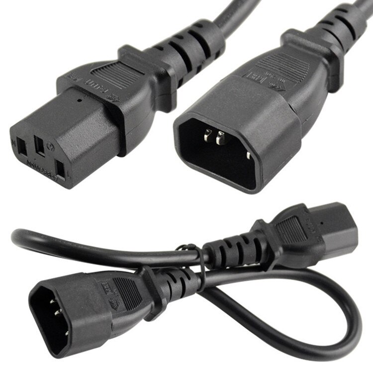 Cable de extensión de alimentación principal IEC 320 3-Pin C14 macho a C13 hembra