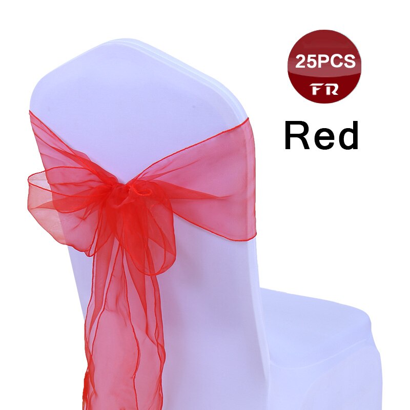 organza stol binder buer til bryllup 7 x 108 &quot; kongeblå stol ramme 10 pc stol bånd organza sløyfer glipper i begivenhet &amp; bryllup forsyning: Rød