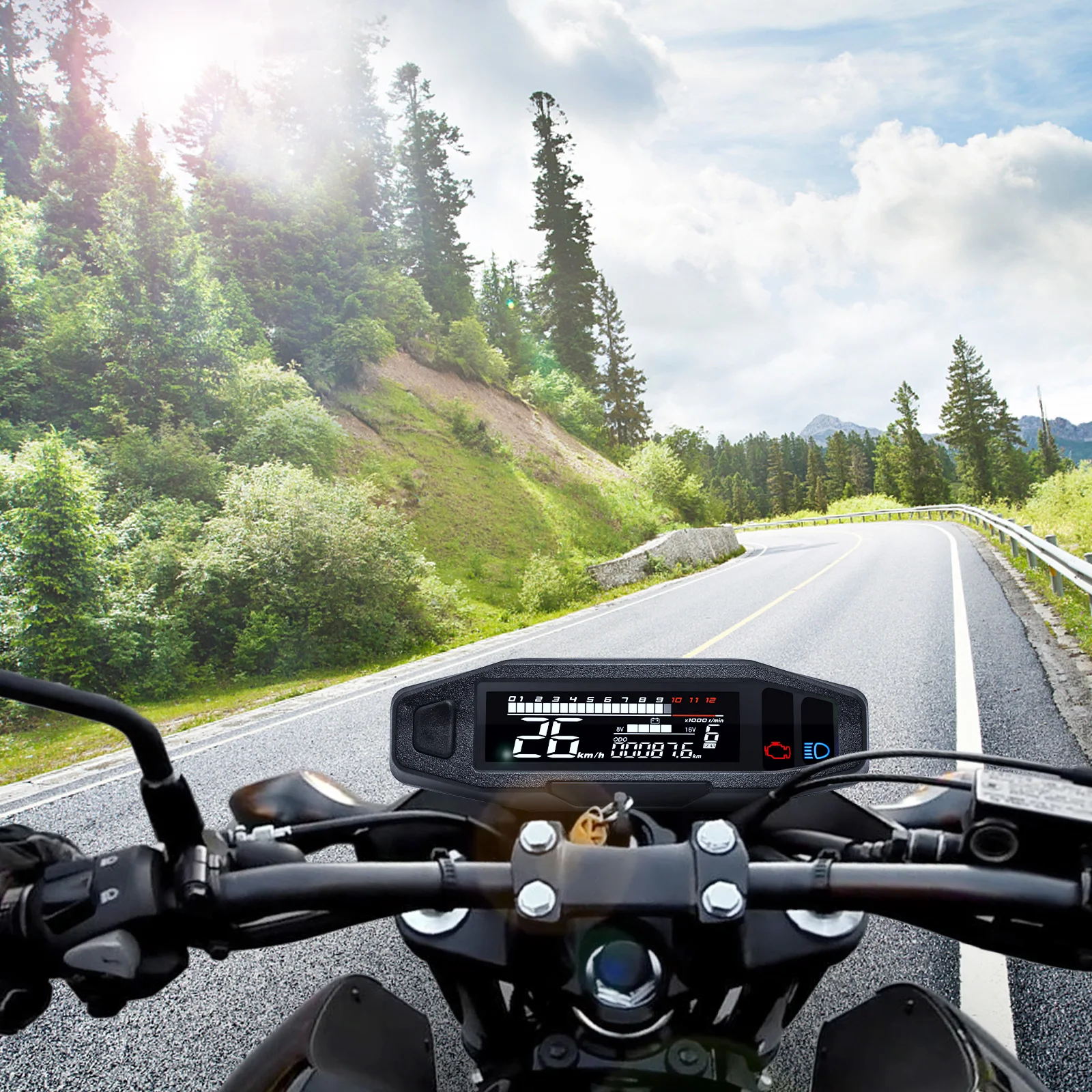 Instrumento medidores digitales universales, velocímetro de Moto, tacómetro Digital, odómetro, Sensor de instrumento, medidor de velocidad, tacómetro