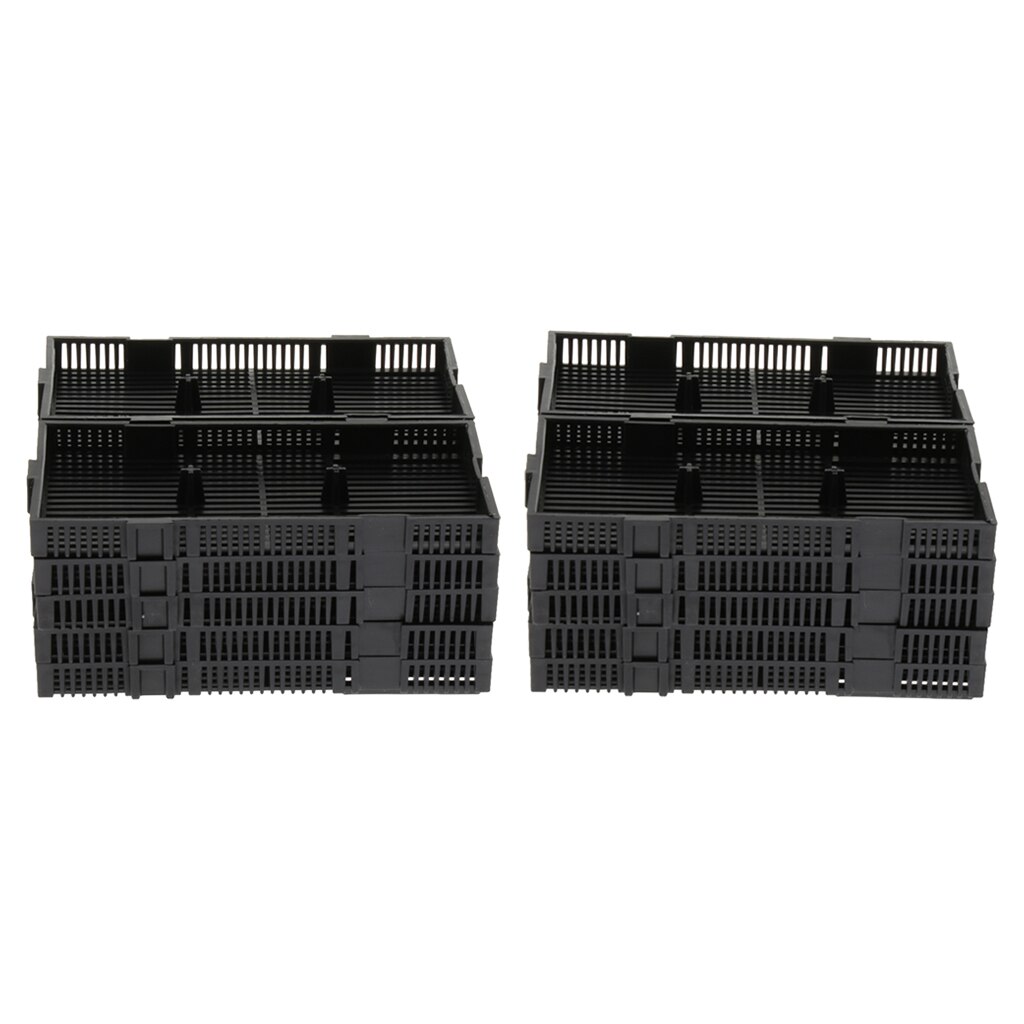 20 Pcs Grid Divider Tray Aquarium Fish Tank Filter Bottom Isolation Board Pane,Black