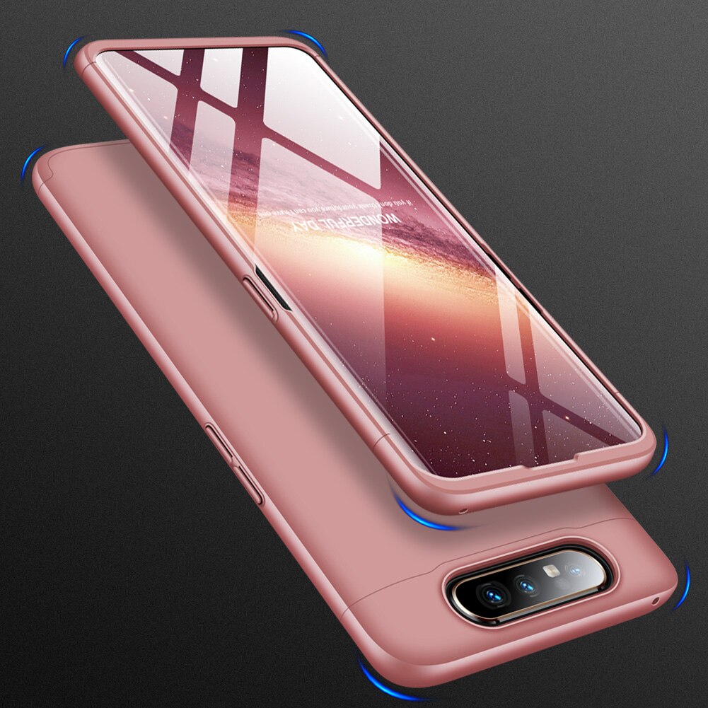 3-in-1 Case 360 for Samsung Galaxy A80 SM-A805F A805 A805F Cases Coque 360 Degree Hard Shell for Samsung A90 Fully Back Cover: A80 / F