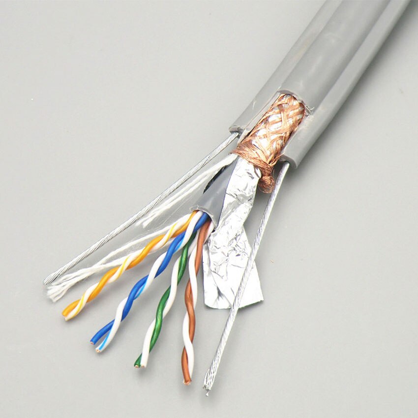 Elevator Shielded Cable cat5e for Ethernet with Steel Wire Flat Elevator Traveling Network Monitoring Electrical Wire