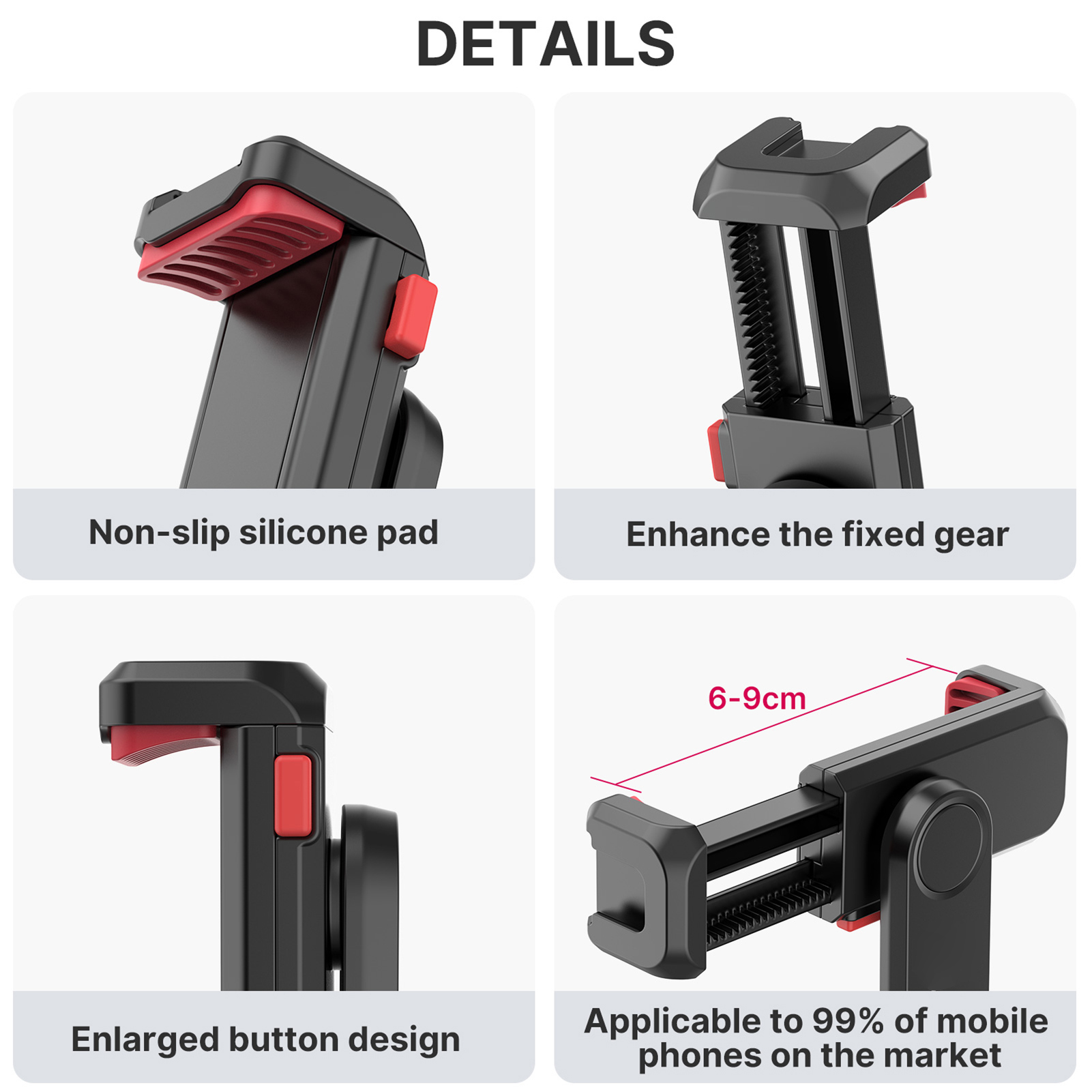 Suporte multifuncional para telefone com braçadeira para tripé de telefone 360 ° Rotativo com suportes duplos para sapata fria para smartphone Vlog Selfie Live