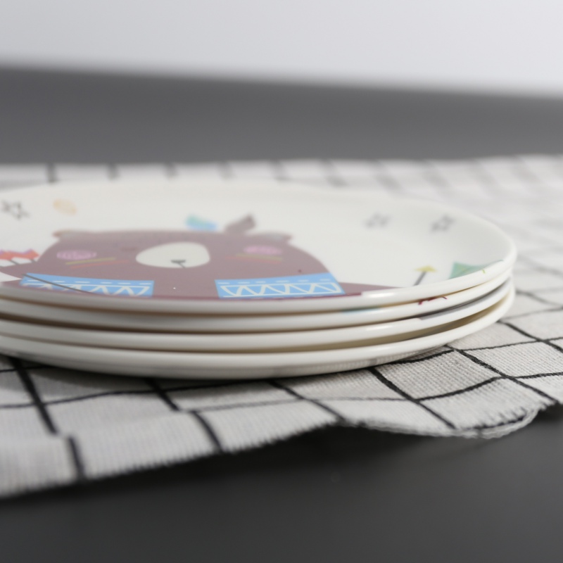 Melamine Cartoon Salad Plate Melamine Dinner Plates Imitation Porcelain Tableware Dessert Dish Child Breakfast Lunch Plate