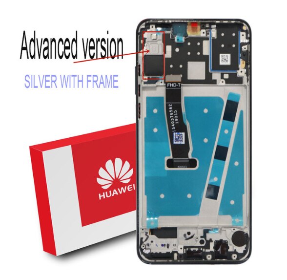 100% Original 6.15 ''IPS Display mit rahmen für Huawei P30 Lite Nova 4e LCD Touch Screen Digitizer MAR-LX1 LX2 AL01 Reparatur Teile: Advanced Silver