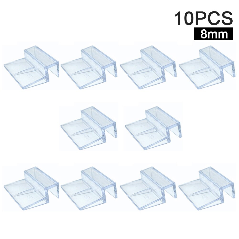 10 stk akryl hjemme tilbehør akvariestativ glassdeksel klipp akvarium 6/8/10/12mm støtteholder klar enkel installasjon