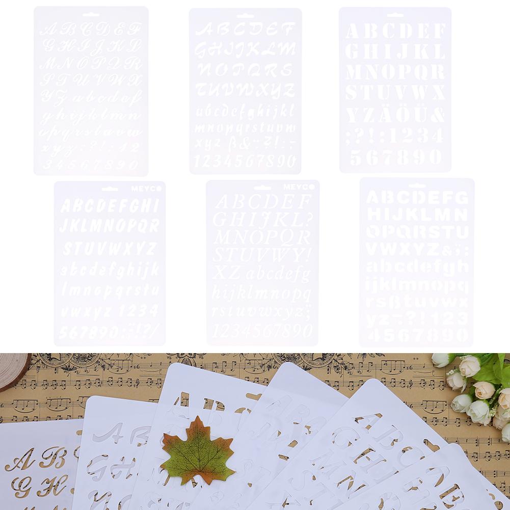 DIY Alphabet Number Lettering Stencil Template Hollow Letter Scrapbooking Stencils Painting Paper Craft Word School Supplies