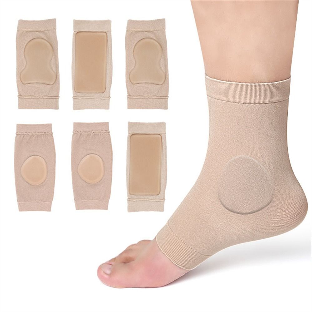 Invisible Gel Heel Pads Foot Massage Silicone Socks Heel Protective Sock Soles Insole Elastic Ankle Support Unisex