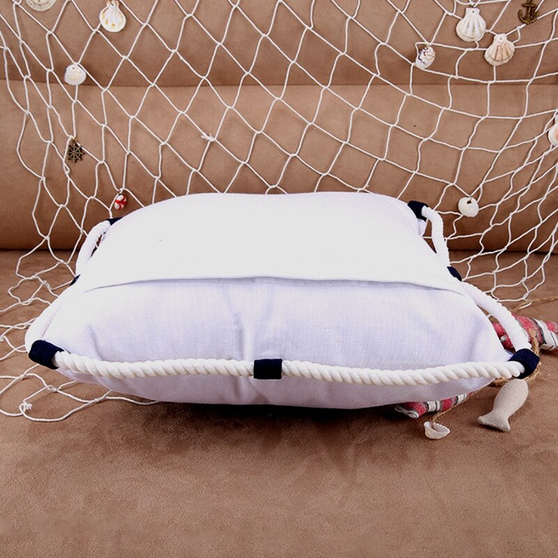 Medelhavet navigering inredning marin havet marin örngott canvas för kompass broderi kuddfodral