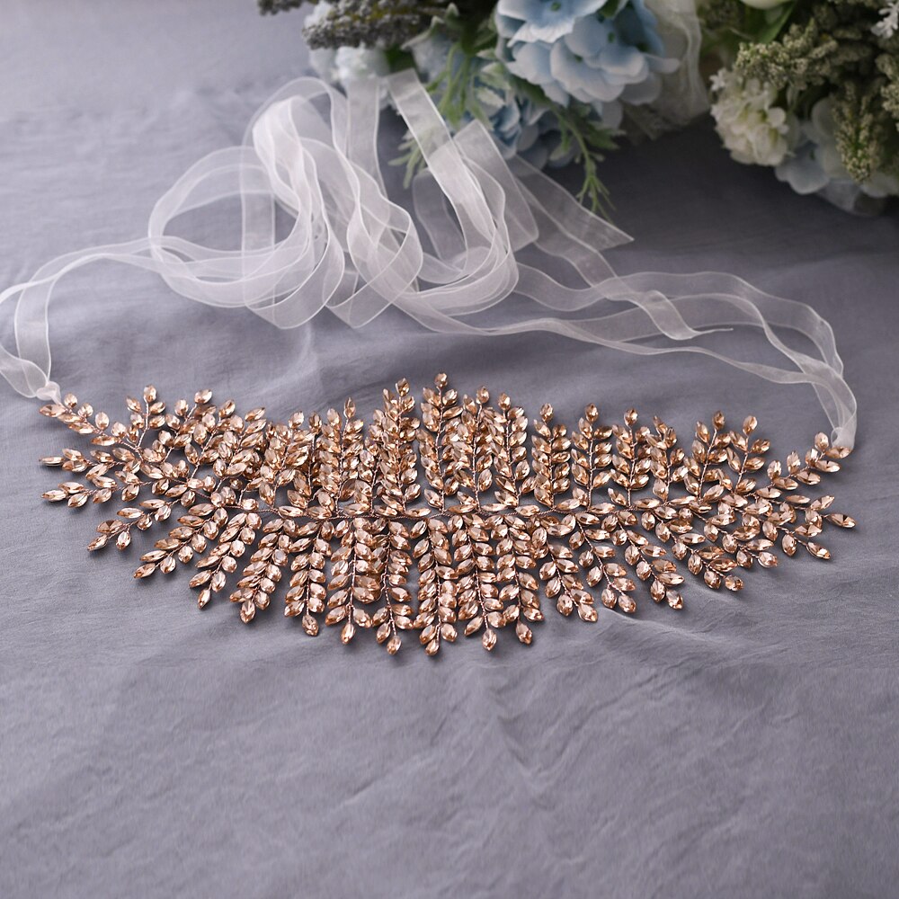 TRiXY SH238-P Haut Rosa Strass Gürtel für Brautkleid Gürtel Kristall Hochzeit Gürtel Schärpe Braut Gürtel für Frauen Taille Gürtel: Weiß Organza