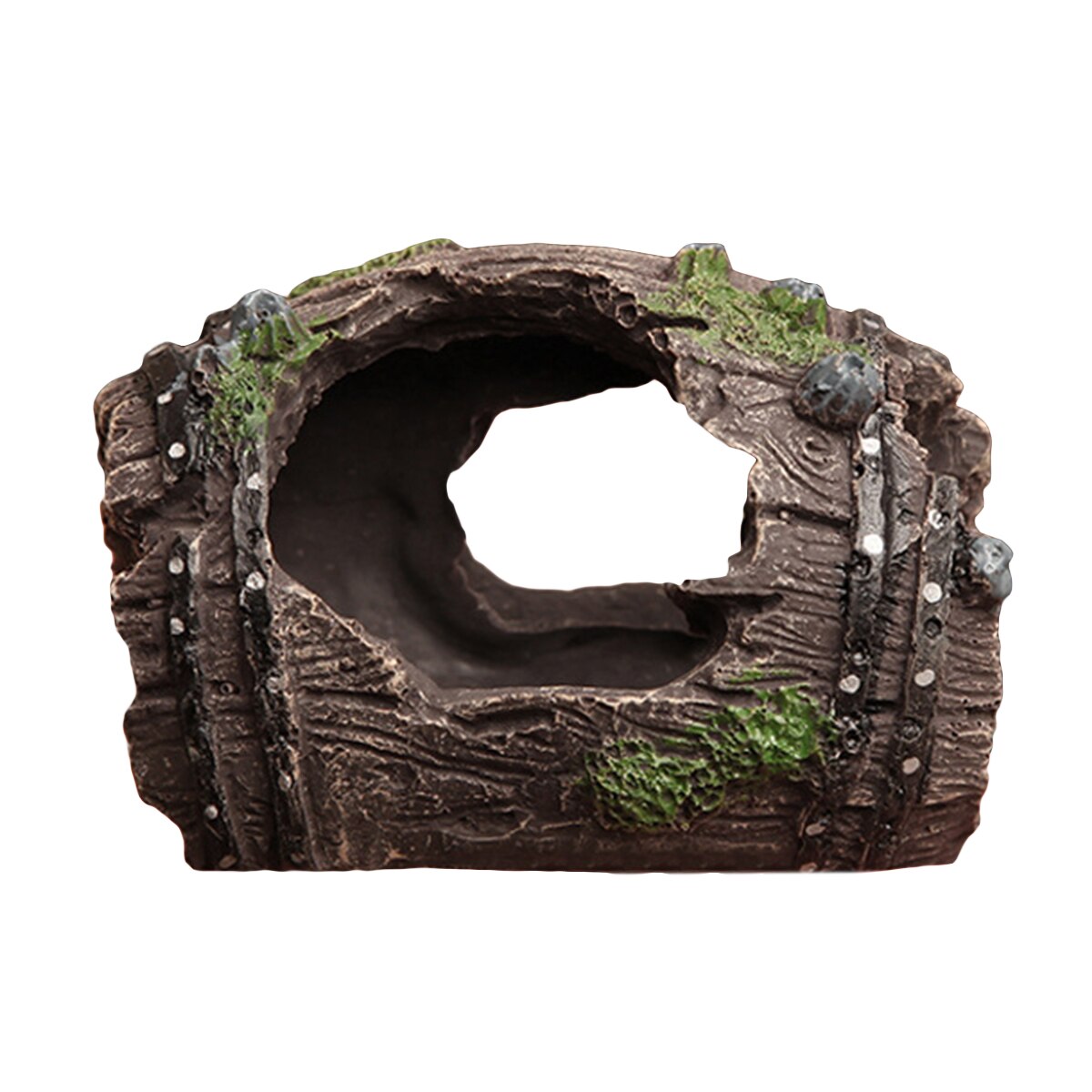 Reptiles Hiding Cave Resin Wind Barrel Decoration Ornament Hideout House for Lizard Geckos for small reptiles