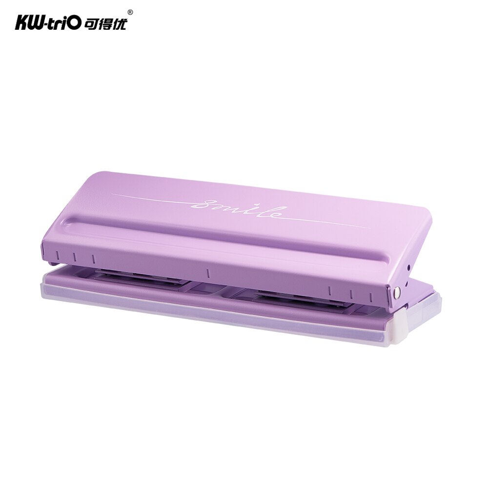 KW-trio Adjustable 6-Hole Desktop Punch Puncher with 6 Sheet Capacity Organizer Six Ring Binder for A4 A5 A6 B7 Dairy Planner: Lavender