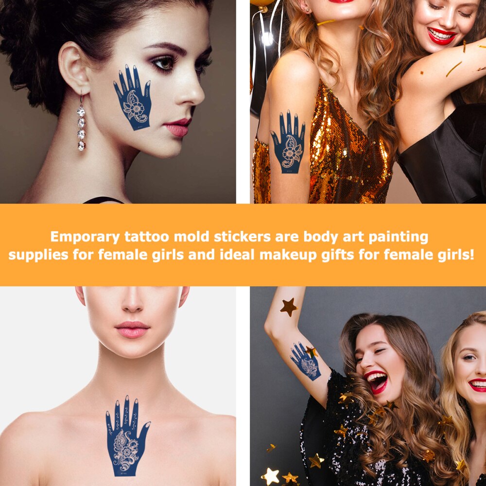 6pcs Tattoos Stencils Hollow Decorative Temporary Stencils for Finger