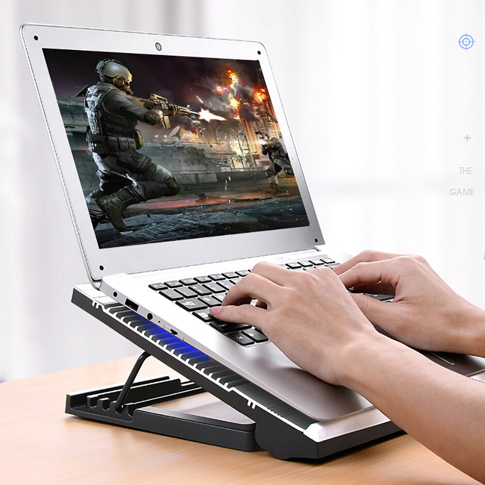 Draagbare Laptop Koeler Stand Gaming Cooling Pad Ondersteuning Dual Usb Notebook Stand Met Ventilator Voor Notebook Pro Houder