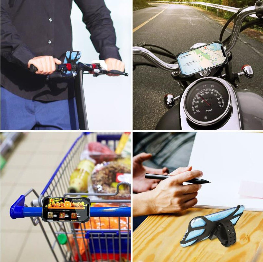 25#  silikone cykel telefon holder motorcykel til iphone 12 11 pro max 7 8 plus x xr xs mobiltelefon stativ gps klip hurtig montering