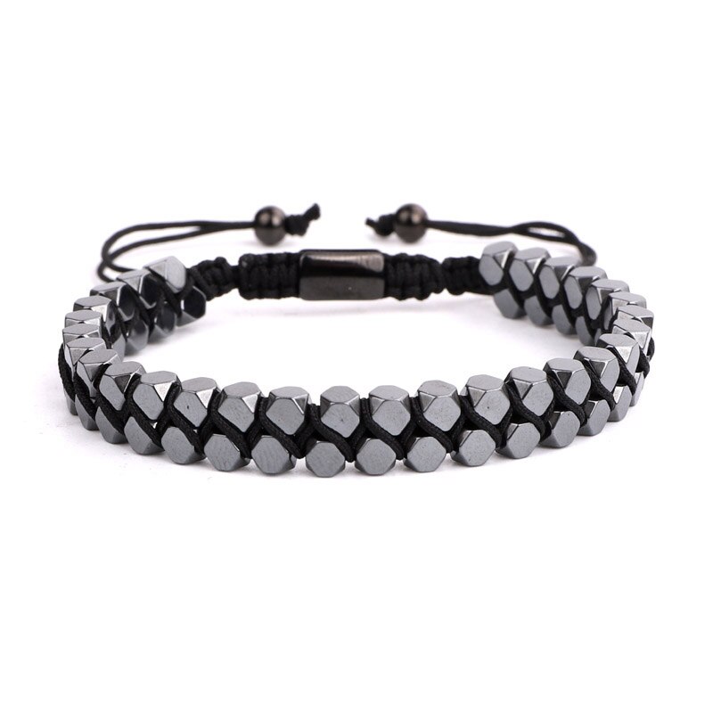 Mannen Armband Bead Hematiet Handcraft Mannen Vrouwen Sieraden Macrame Armband