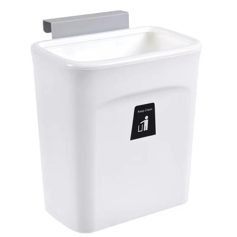 Wandmontage Prullenbak Bin 7L / 9L Met Deksel Afvalbak Keukenkast Deur Opknoping Prullenbak Garbage Auto recycle Vuilnisbak Vuilnis: Without cover 9L
