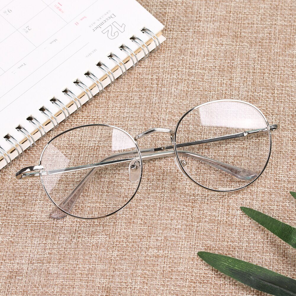 1 Pc Mode Metalen Vintage Ronde Bril Unisex Oversized Frame Optische Glazen Bril Vision Care Brillen Accessoires