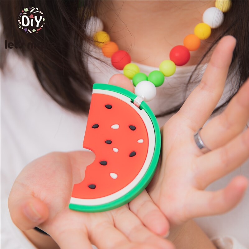 Let's Make Watermelon Teether Children's Bracelet Toys Rattles Nipple Clips Stroller Chain Necklaces Baby Christmas