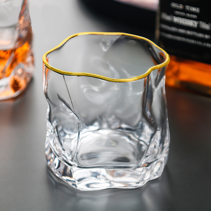 Ceative viskilasi 280ml kristallilasi epäsäännöllisen muotoinen cocktail brandy tequila rommi vodka alkoholi sake lasi viinikuppi
